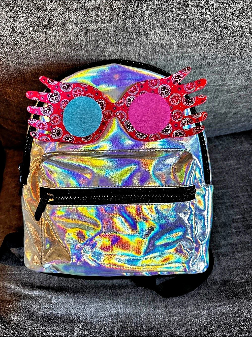 Harry Potter NWT Luna Lovegood Spectrespecs Mini Backpack, Silver & Pink